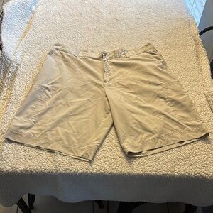 Adidas Tan Flat Front Shorts with Timeless Style